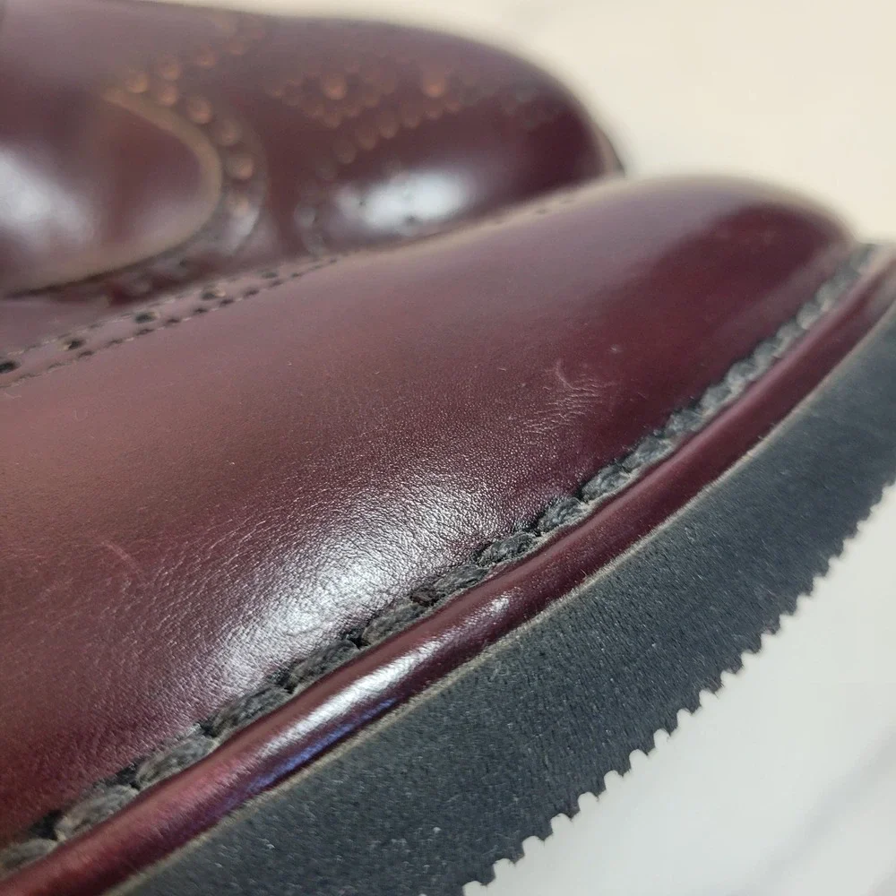 Rockport DresSports Mens 11 W Burgundy Leather Wingtip Oxford Vibram Shoe